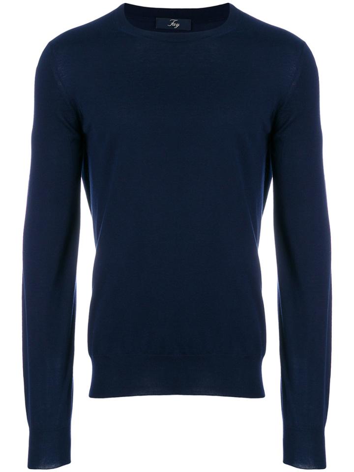 Fay Long Sleeve Pullover - Blue