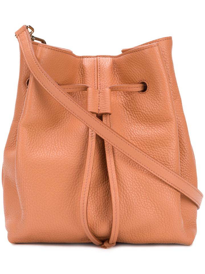 Jil Sander Navy Bucket Crossbody Bag - Yellow & Orange