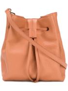 Jil Sander Navy Bucket Crossbody Bag - Yellow & Orange