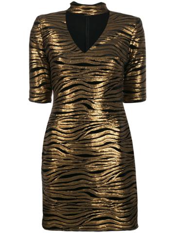 Alice+olivia Inka Leopard Print Dress - Gold