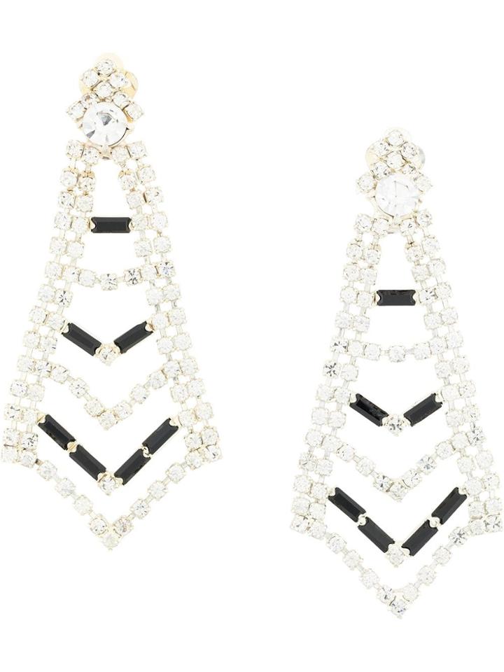 Susan Caplan Vintage 1980s Vintage Swarovski Crystal Drop Clip-on