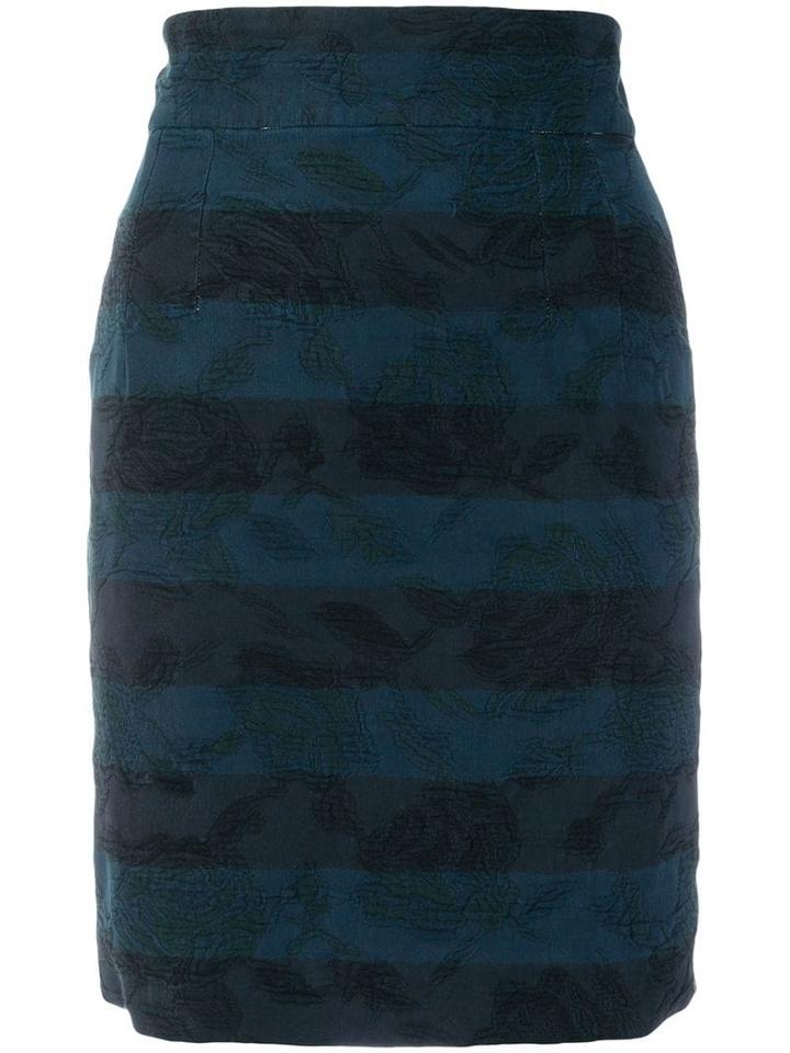 Dolce & Gabbana Pre-owned Embroidered Detail Pencil Skirt - Blue