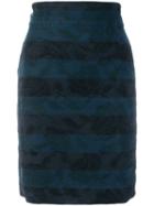 Dolce & Gabbana Pre-owned Embroidered Detail Pencil Skirt - Blue