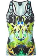 Just Cavalli Printed Tank Top, Women's, Size: 42, Black, Polyamide/spandex/elastane