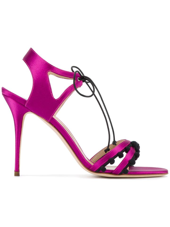Manolo Blahnik Esparra Sandals - Pink & Purple