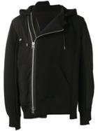 Sacai Off Centre Zip Hooded Jacket - Black
