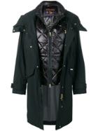 Woolrich Hooded Coat With Quilted Gilet - Black