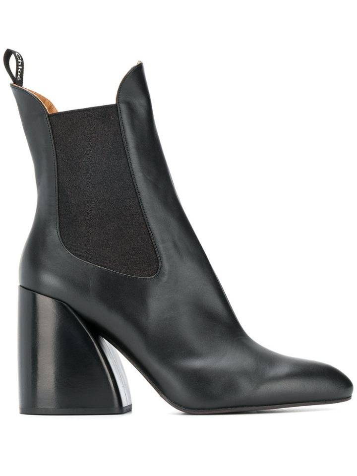 Chloé Heeled Chelsea Boots - Black