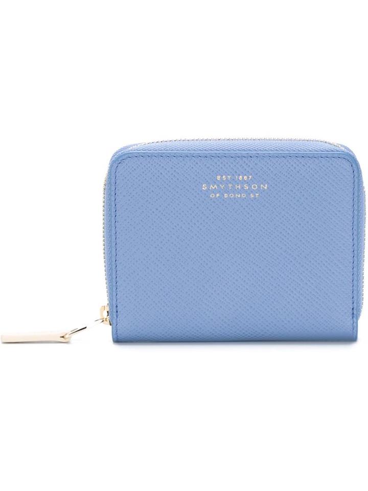 Smythson 'panama' Purse, Women's, Blue, Leather