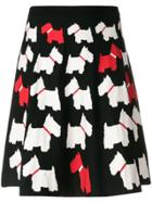 Boutique Moschino Dog Pattern A-line Skirt - Black