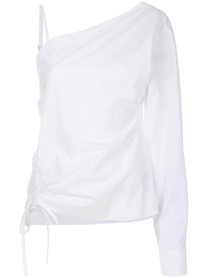 T By Alexander Wang Asymmetric Sleeve Top - White