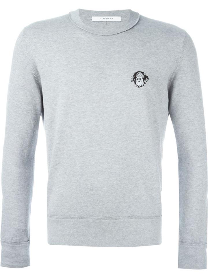 Givenchy Rottweiler Patch Sweatshirt, Men's, Size: S, Grey, Cotton/polyester