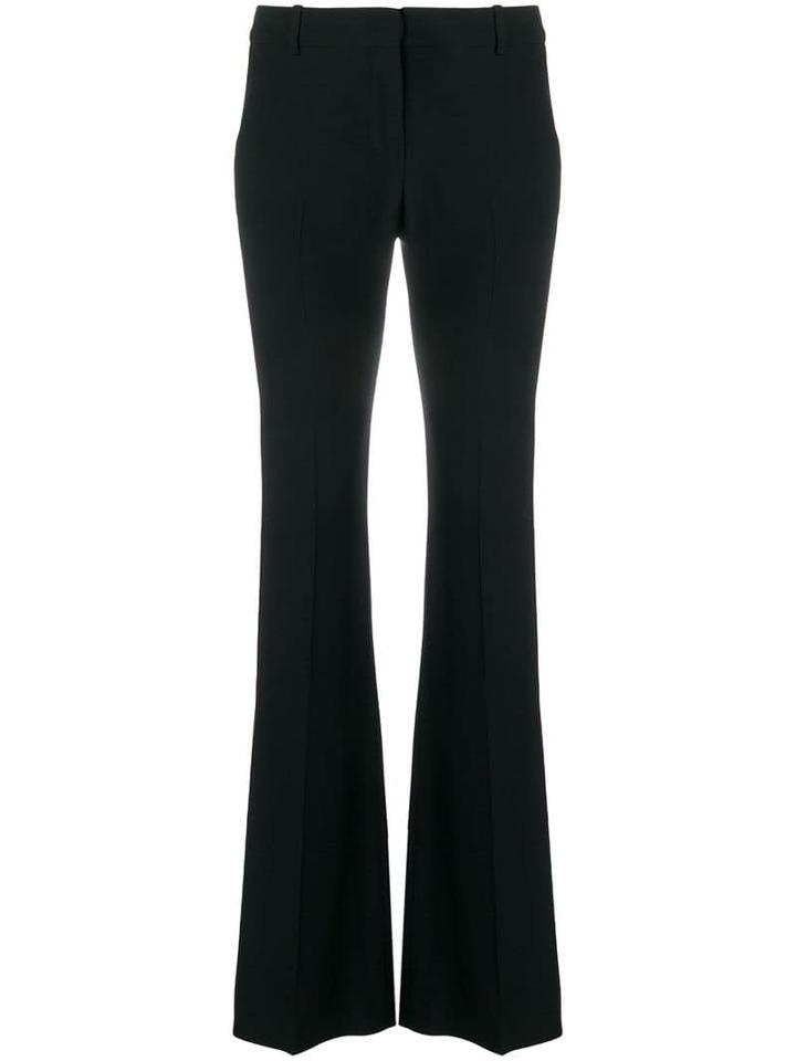 Alexander Mcqueen Satin Tape Flared Trousers - Black