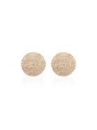 Shay 18kt Gold Round Pave Diamond Stud Earrings