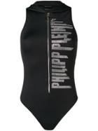Philipp Plein Logo Embellished Bodysuit - Black