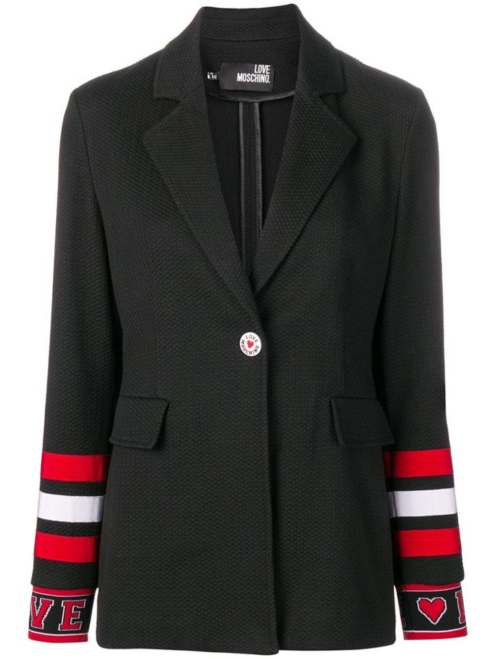 Love Moschino Striped Cuff Blazer - Black
