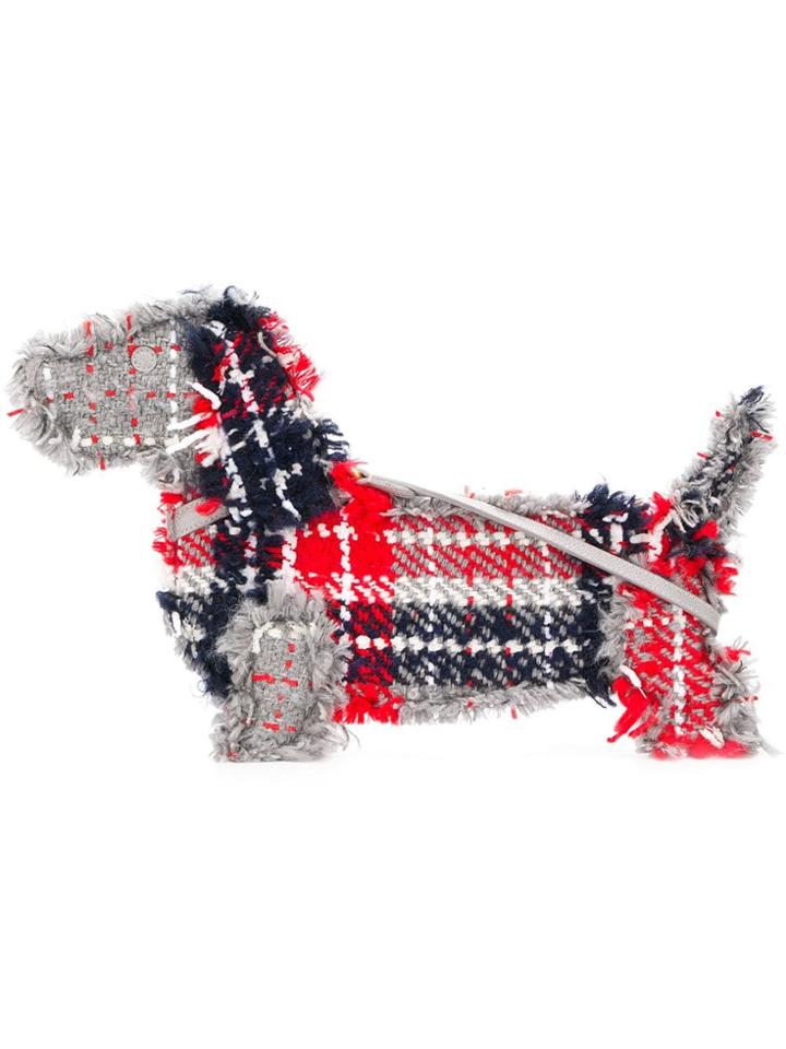 Thom Browne Oversized Tartan Hector Clutch - Red
