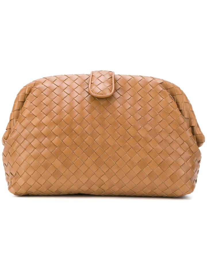 Bottega Veneta Lauren Intrecciato Clutch Bag - Brown