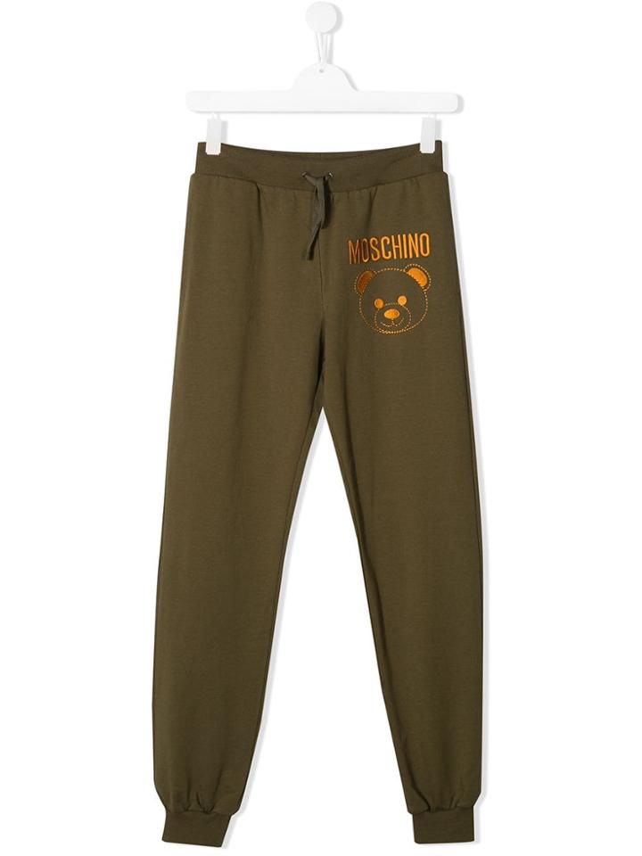 Moschino Kids Teen Logo Joggers - Green