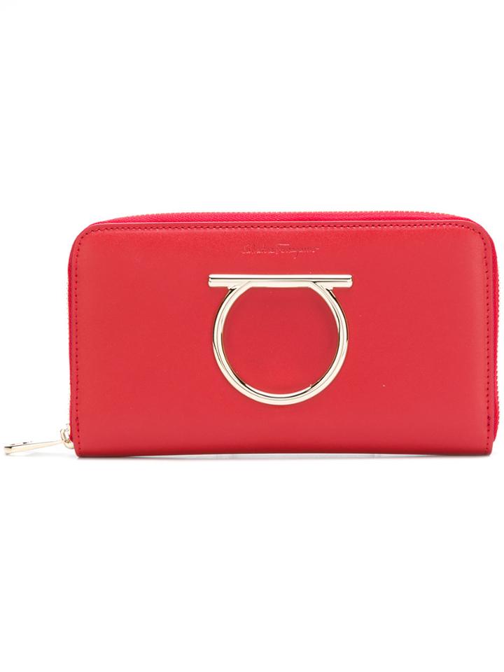 Salvatore Ferragamo Gancini Zip-around Wallet - Red
