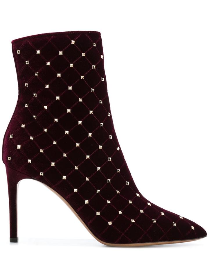 Valentino Valentino Garavani Rockstud Spike Court Boot - Red