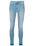 7 For All Mankind 7stretch Contrast Hem Skinny Jeans - Blue