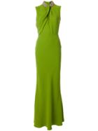 Alexander Mcqueen Embellished Collar Dress - Green
