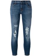 J Brand Distressed Skinny Jeans, Women's, Size: 28, Blue, Cotton/polyurethane