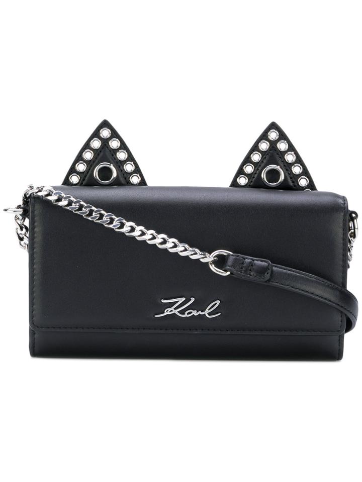 Karl Lagerfeld Choupette Chain Clutch - Black