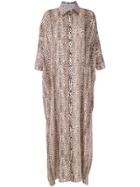 Gloria Coelho Leopard Print Shirt Dress - Multicolour
