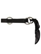 Nk Leather Belt With Silk Ribbon - Black