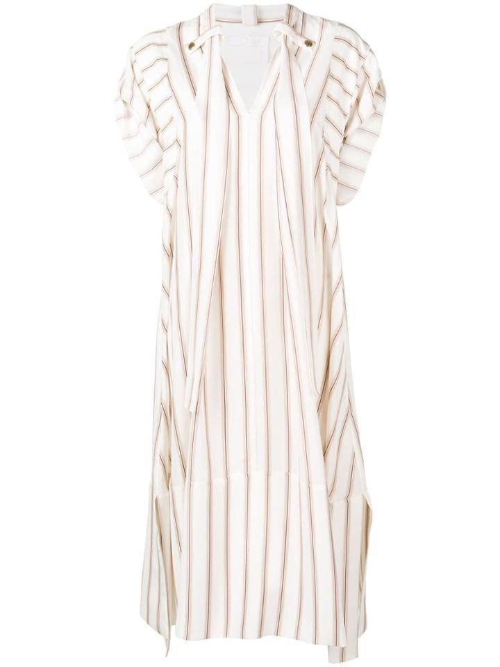 Chloé Striped Pussy Bow Dress - White