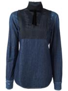 Dsquared2 'victorian' Shirt, Women's, Size: 40, Blue, Silk/cotton/spandex/elastane