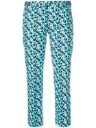 Michael Michael Kors Flat Front Cropped Mid Rise Trousers - Blue