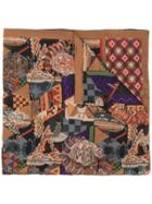 Etro African Mask Print Scarf - Brown