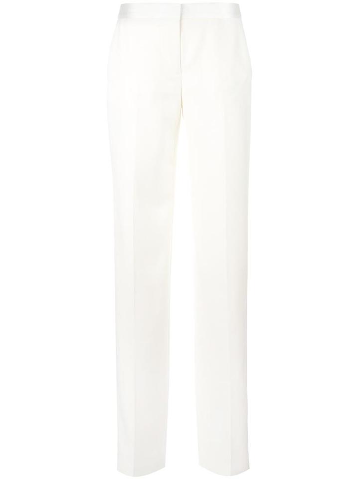 Alexander Mcqueen Straight-leg Tailored Trousers, Women's, Size: 38, Nude/neutrals, Silk/polyester/cupro/virgin Wool