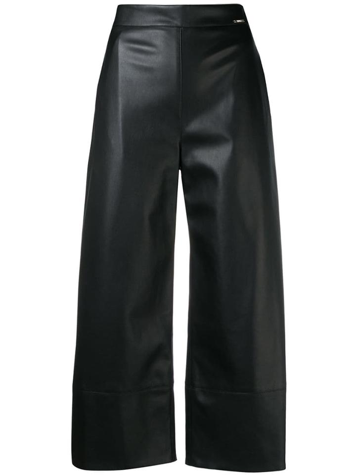 Liu Jo Wide Leg Cropped Trousers - Black