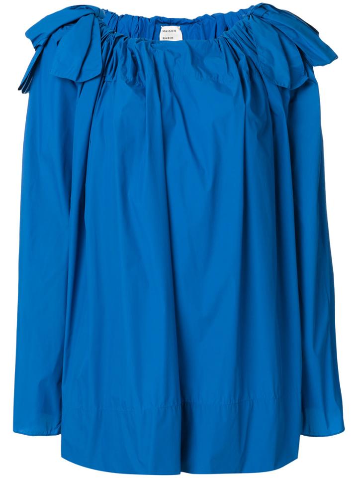 Maison Rabih Kayrouz Bow Detail Shoulder Blouse - Blue