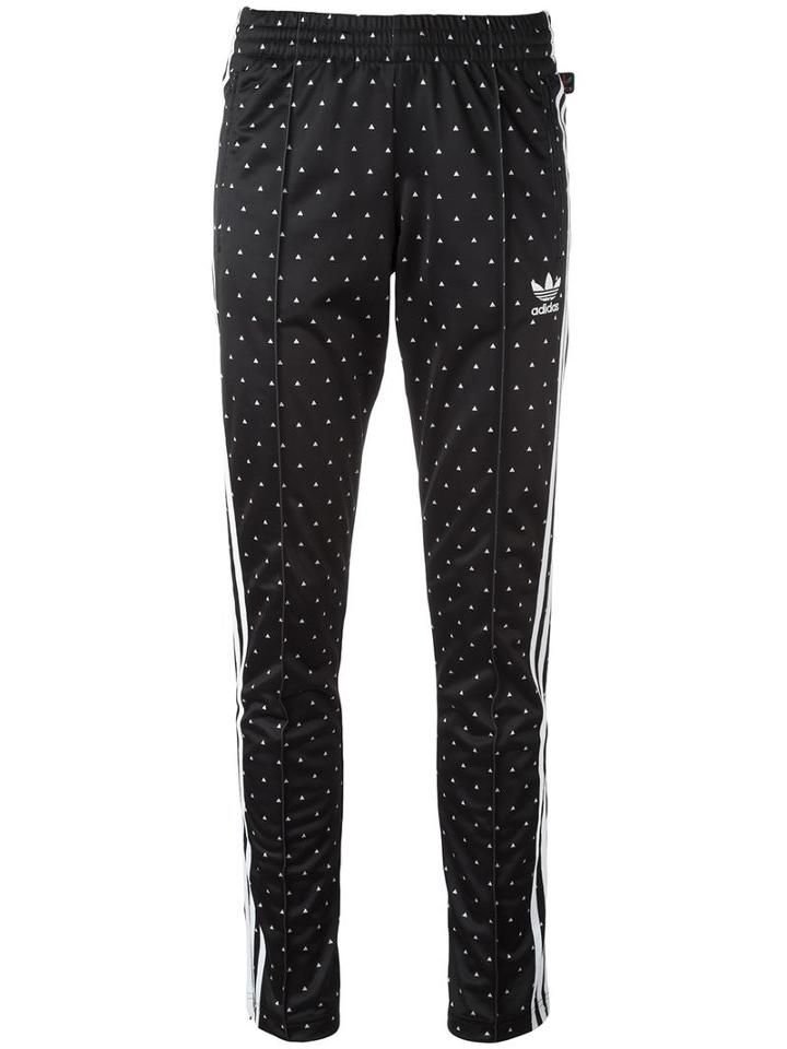 Adidas 'hu Race' Printed Track Pants, Women's, Size: 42, Black, Polyester