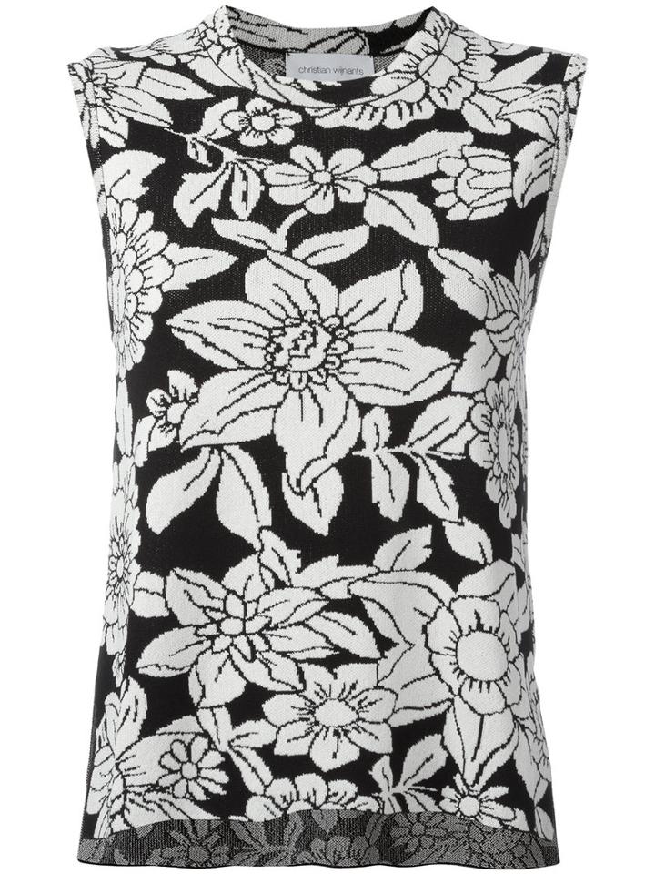 Christian Wijnants - Floral-print Top - Women - Cotton/polyamide/viscose - L, Black, Cotton/polyamide/viscose