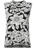 Christian Wijnants - Floral-print Top - Women - Cotton/polyamide/viscose - L, Black, Cotton/polyamide/viscose