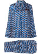 Prada Argyle Print Twill Pyjamas - Blue