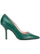 Anna F. Pointed Toe Pumps - Green