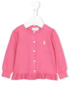 Ralph Lauren Kids - Ruffle Hem Cardigan - Kids - Cotton - 9 Mth, Pink/purple