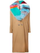 Giada Benincasa Contrast Collar Coat - Nude & Neutrals