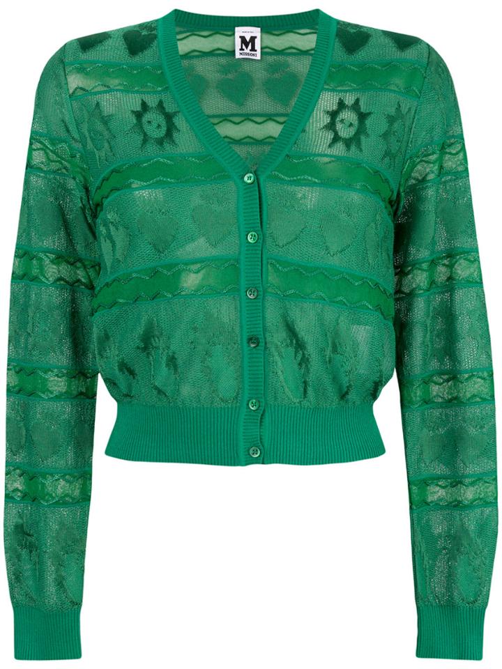 M Missoni V Neck Cardigan - Green