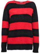 Miu Miu Striped Oversized Jumper - Black