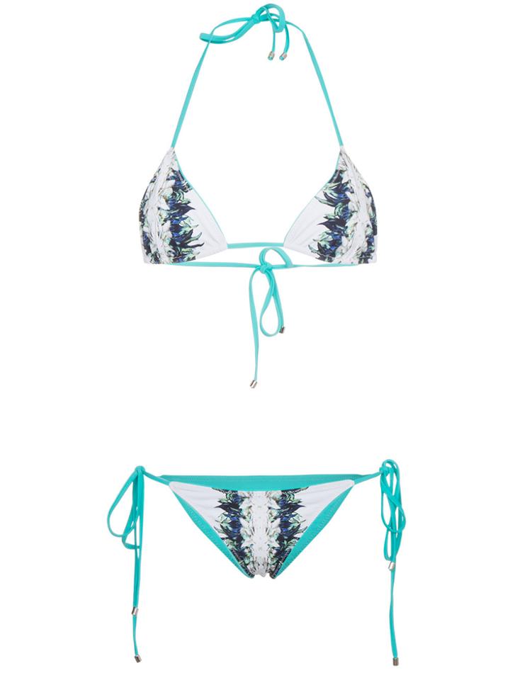 Belusso Feather Printed Bikini - Blue