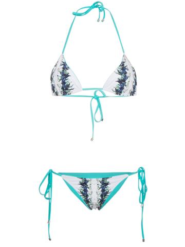 Belusso Feather Printed Bikini - Blue