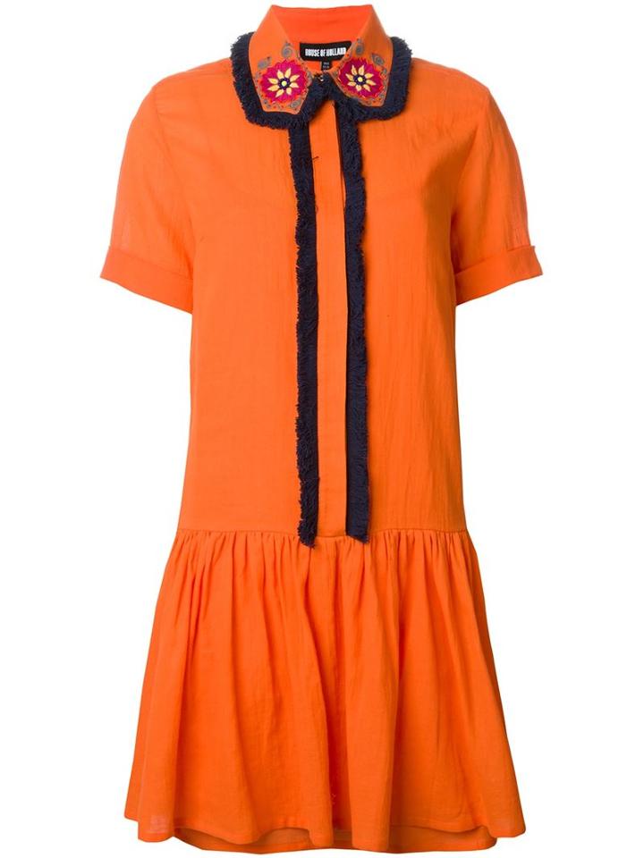 House Of Holland Embroidered Collar Shirt Dress